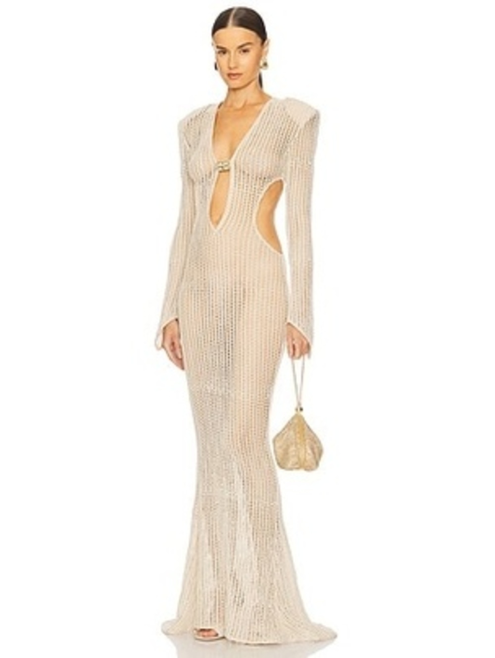Bronx and Banco Talia Desert Crochet Gown in Beige